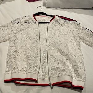 Lace bomber jacket